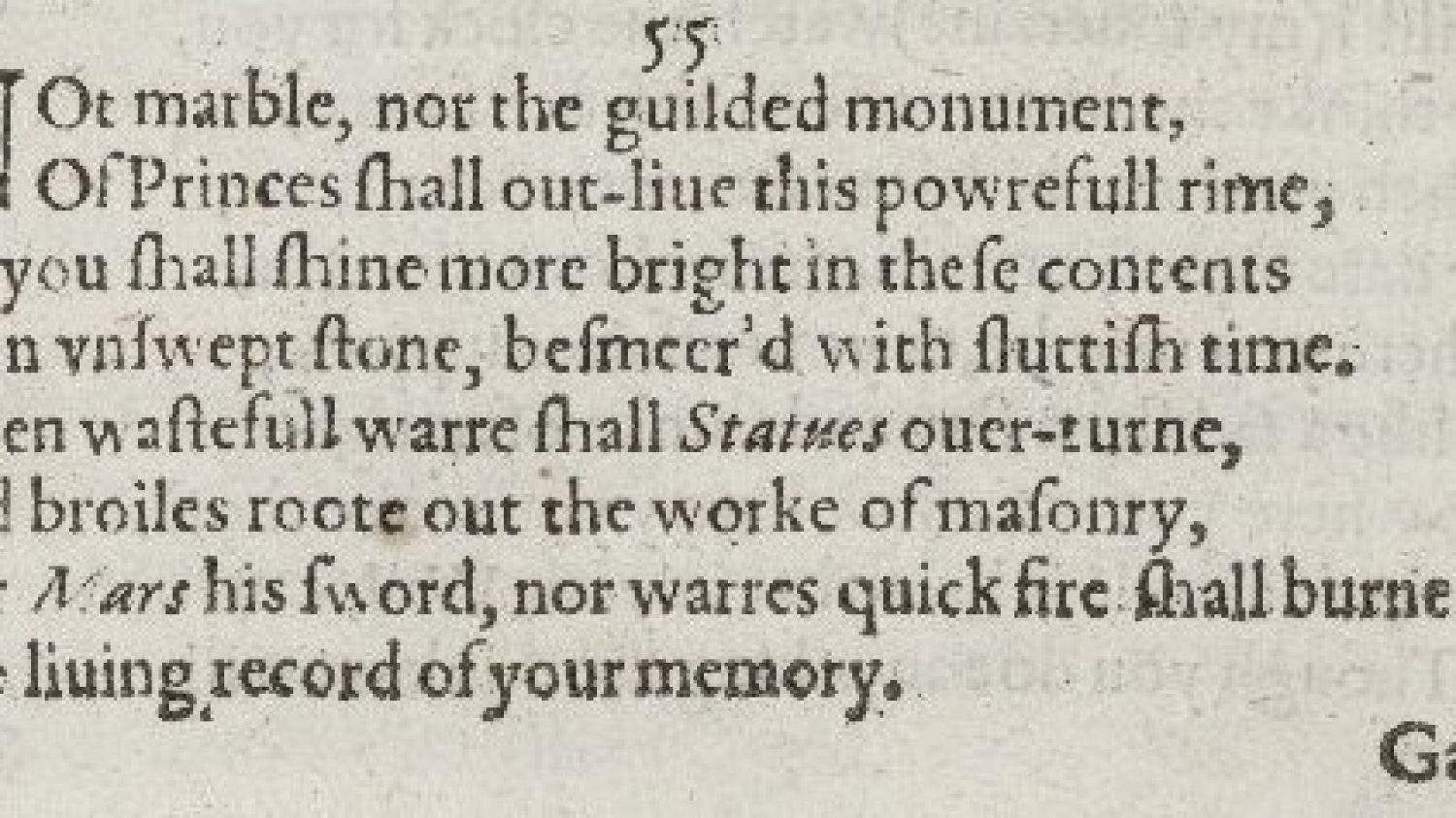 onnet 55 in the 1609 Quarto image