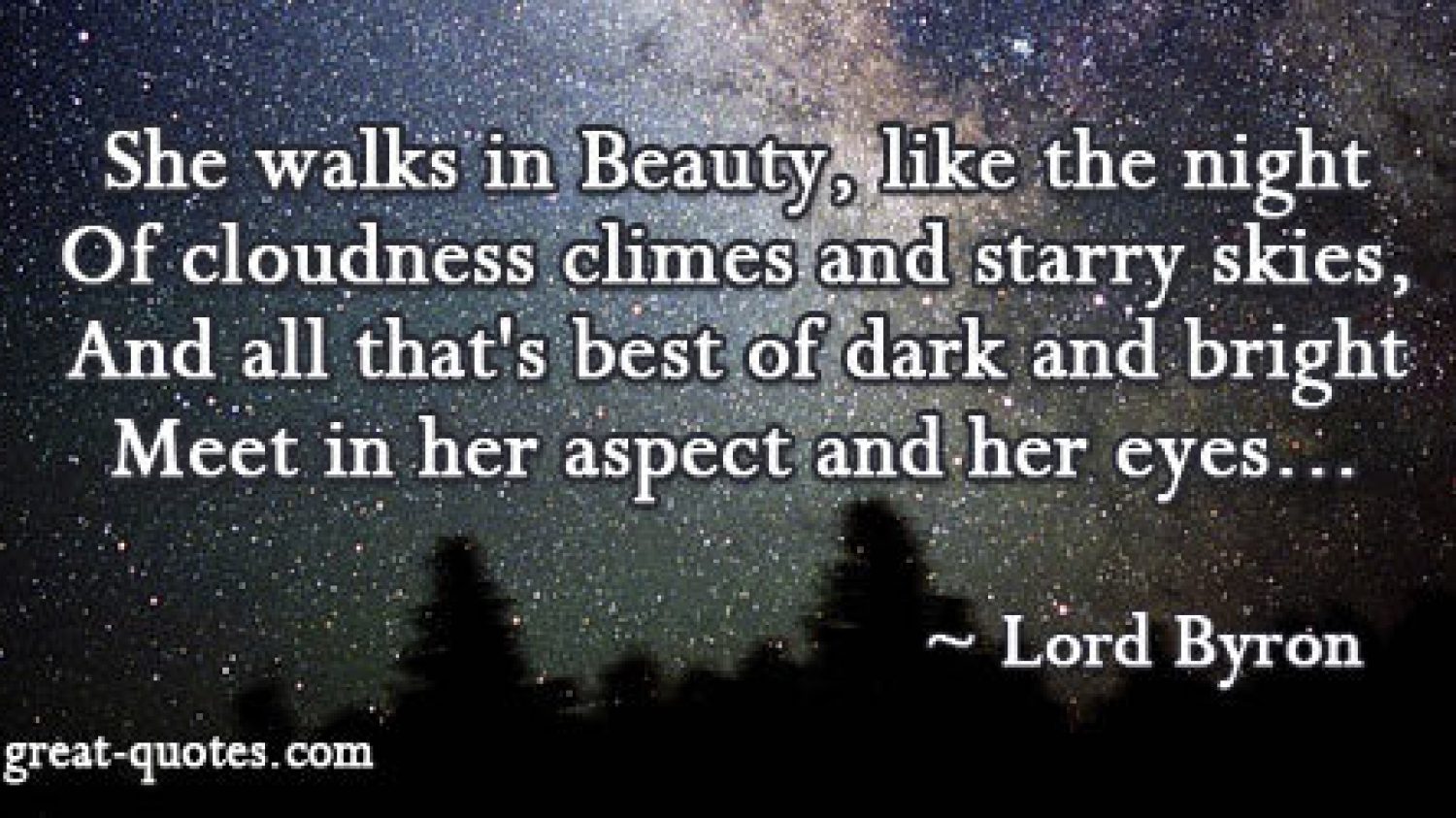 She Walks in Beauty Like the Night, Lord Byron image