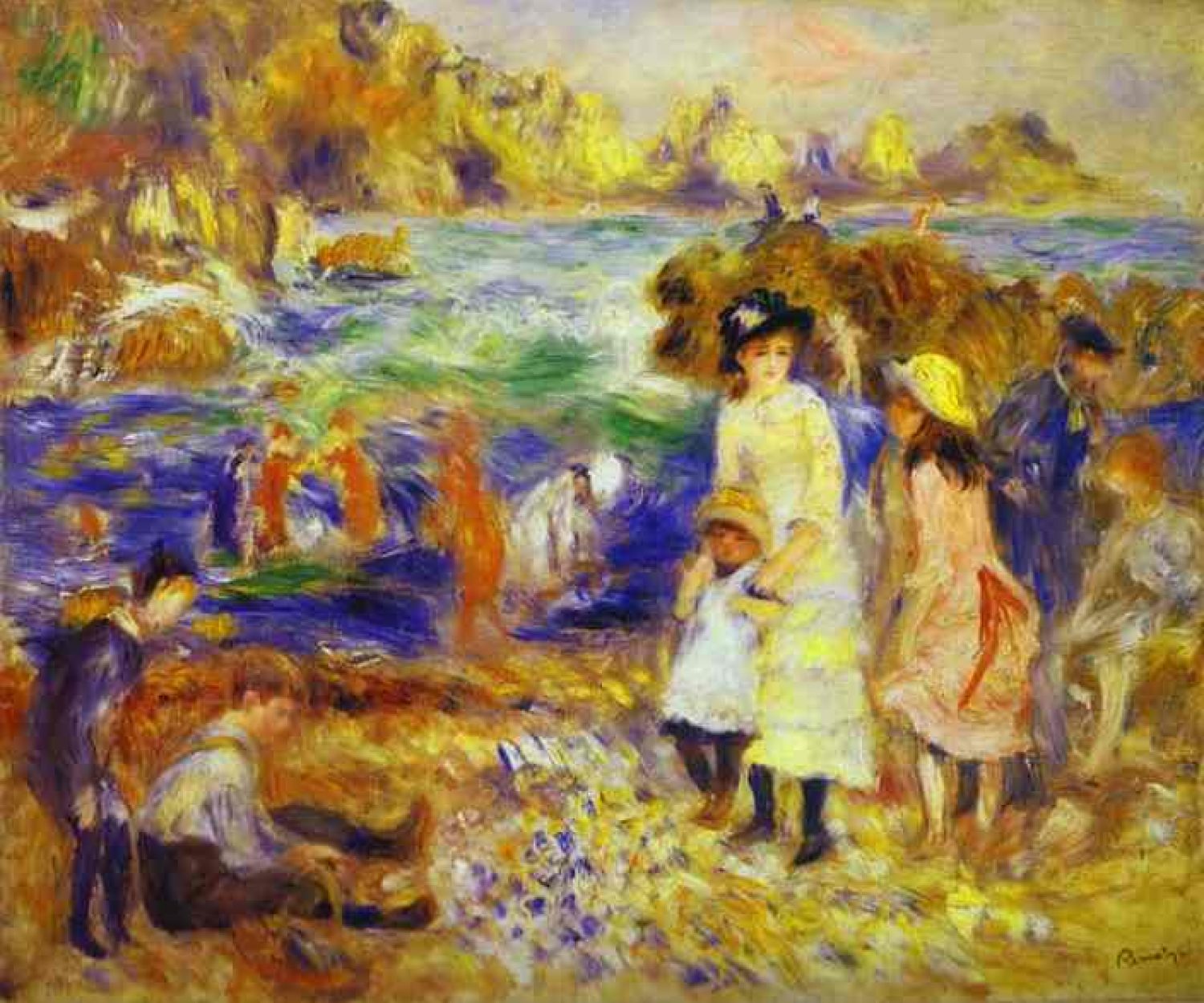 Children on the Beach of Guernsey (1883) by Pierre-Auguste Renoir. image