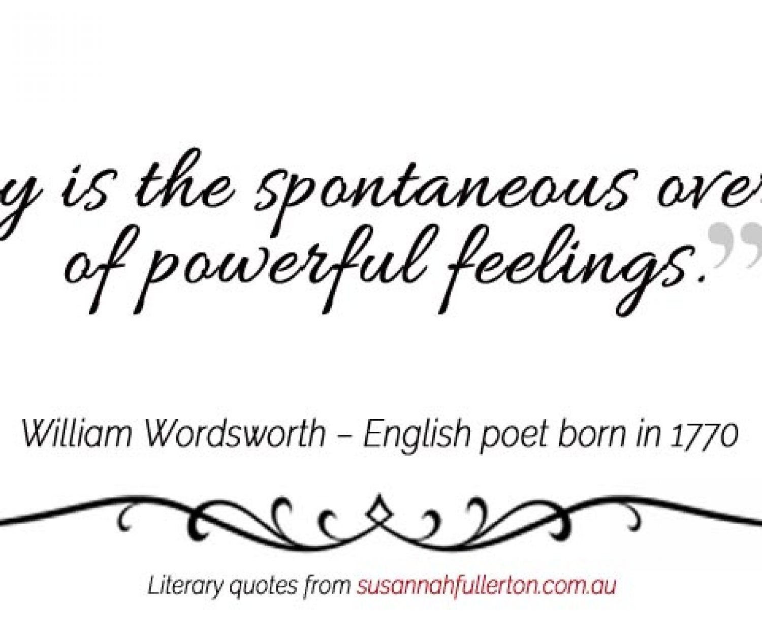 William Wordsworth quote by Susannah Fullerton