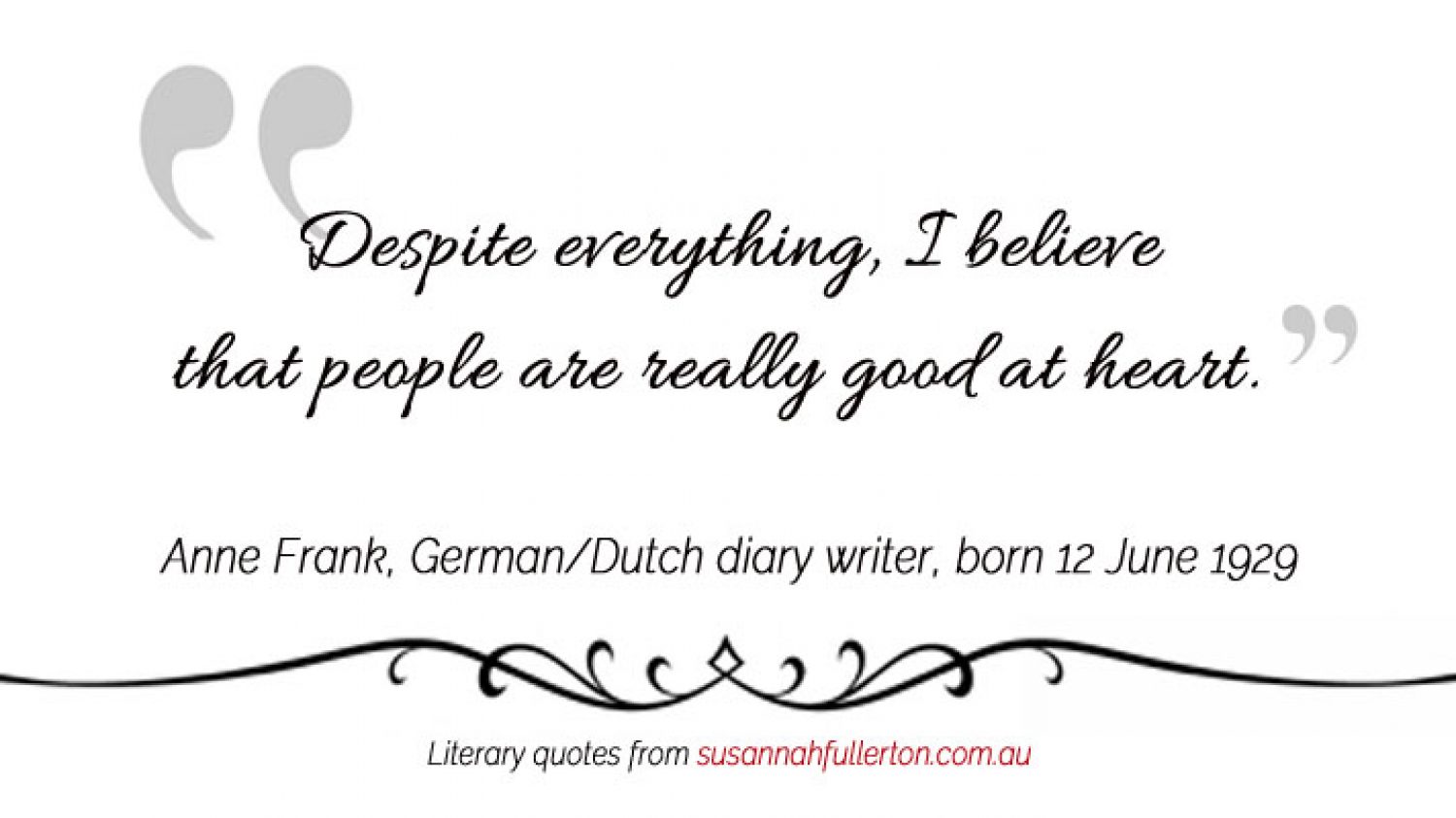 Anne Frank quote by Susannah Fullerton