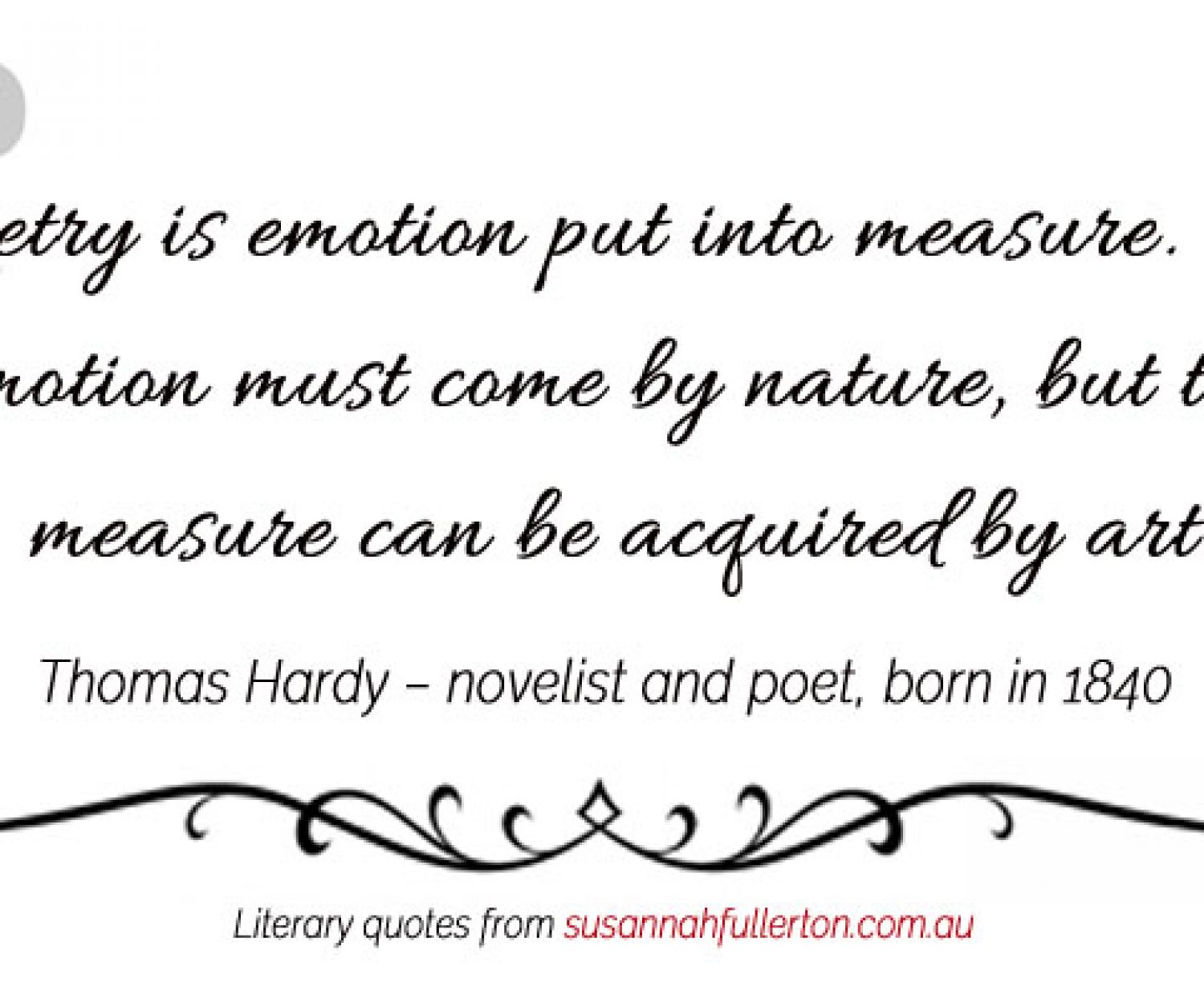 Thomas Hardy quote by Susannah Fullerton