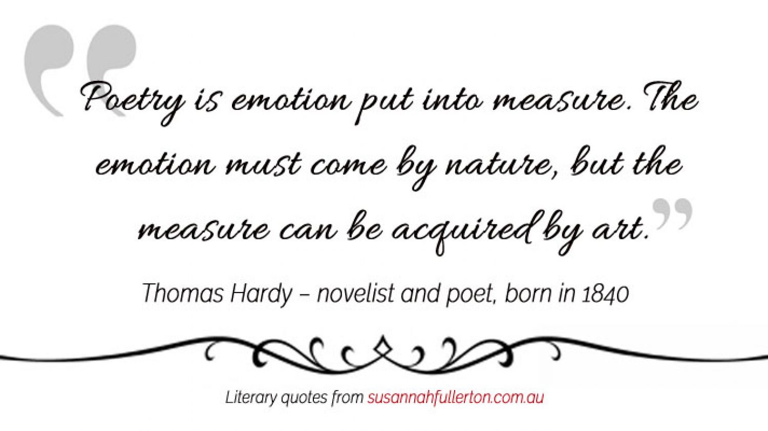 Thomas Hardy quote by Susannah Fullerton