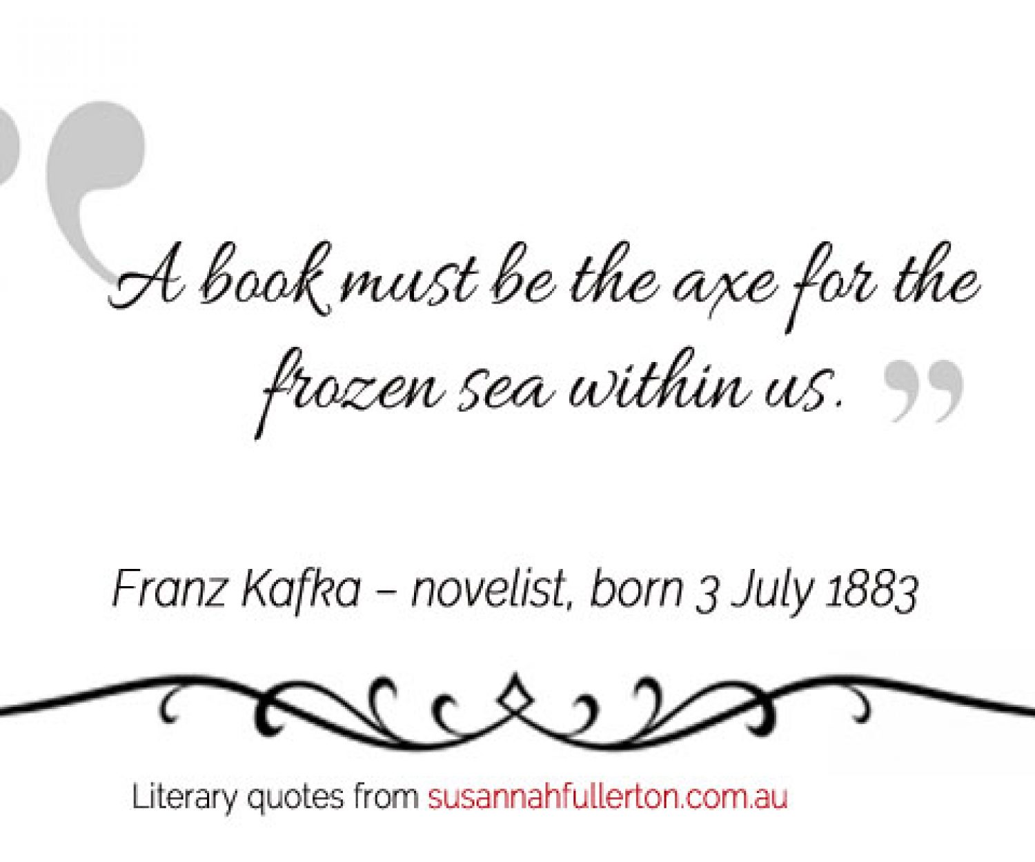 Franz Kafka quote by Susannah Fullerton