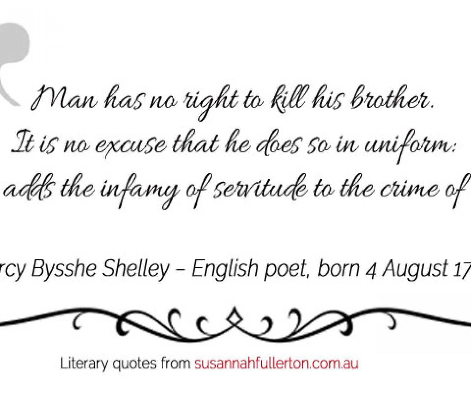 Percy Bysshe Shelley quote by Susannah Fullerton