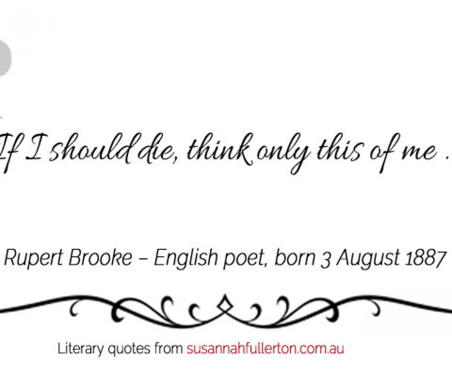 Rupert Brooke quote by Susannah Fullerton