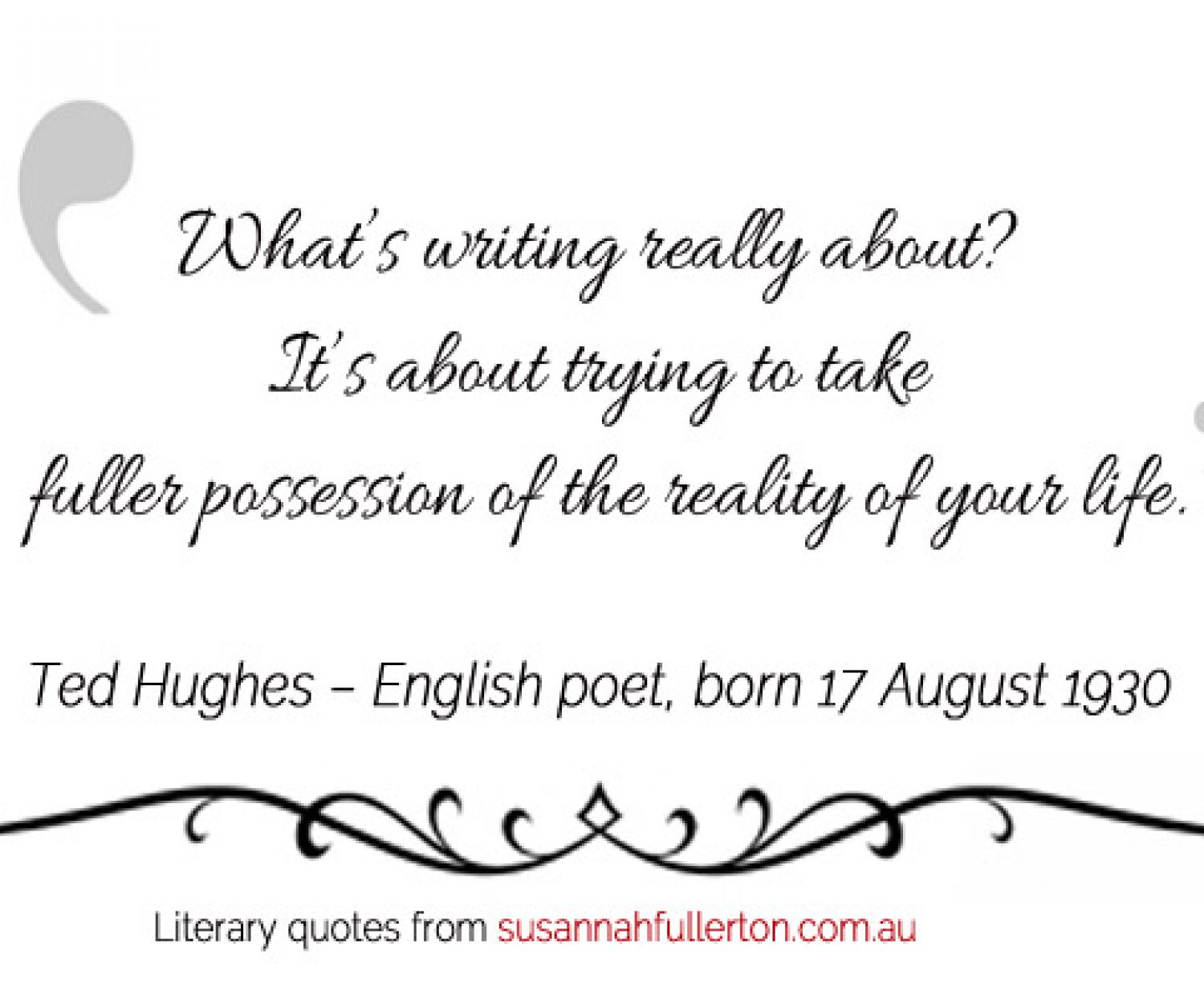Ted Hughes quote by Susannah Fullerton