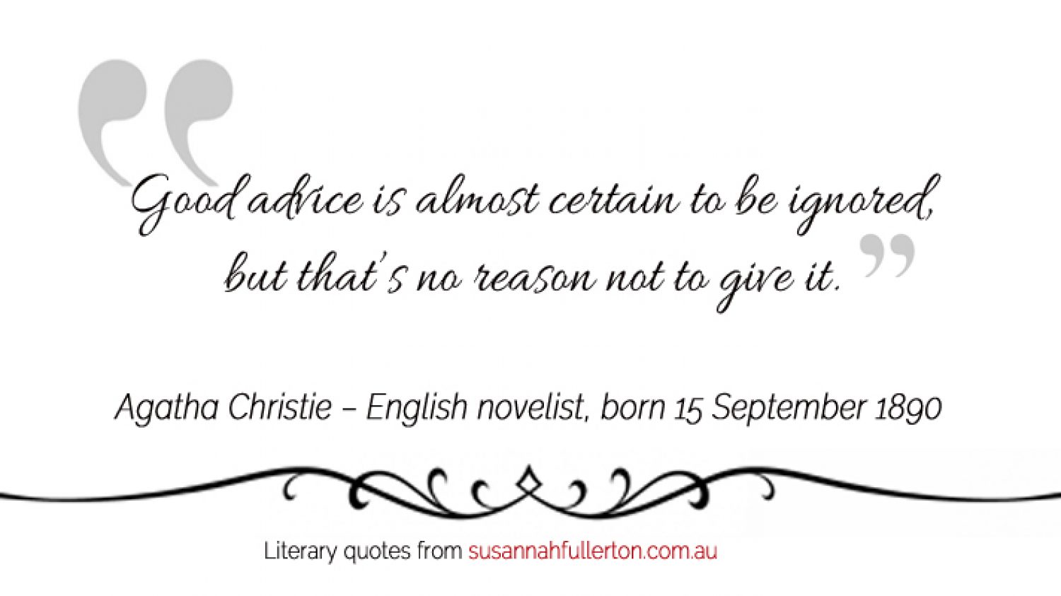 Agatha Christie quote by Susannah Fullerton