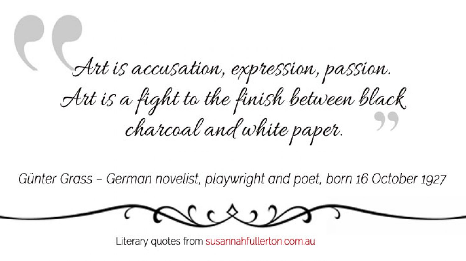 Günter Grass quote by Susannah Fullerton