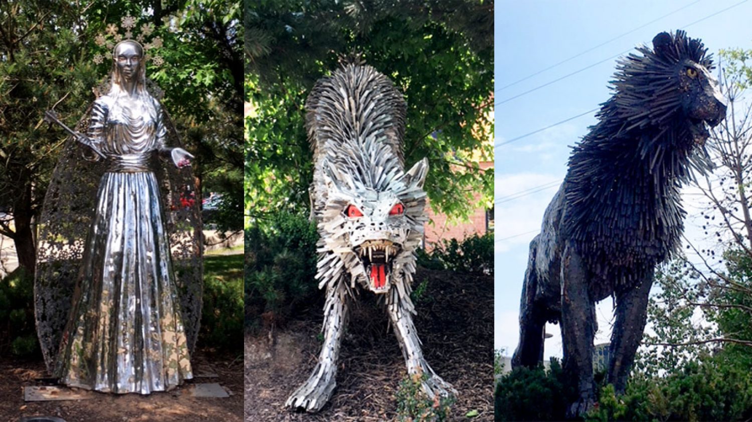 Characters from the ‘Narnia’ books of CS Lewis in a Belfast square