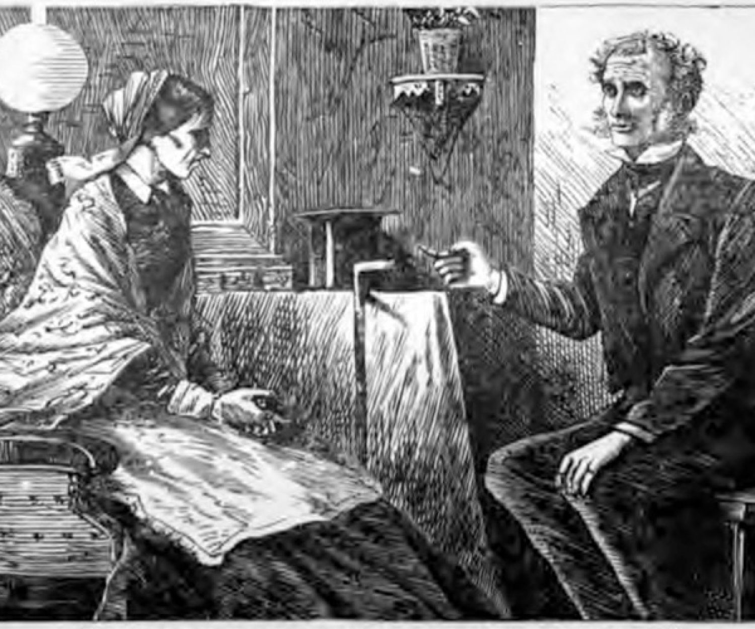 Illustrations from the book, The Moonstone, by Wilkie Collins