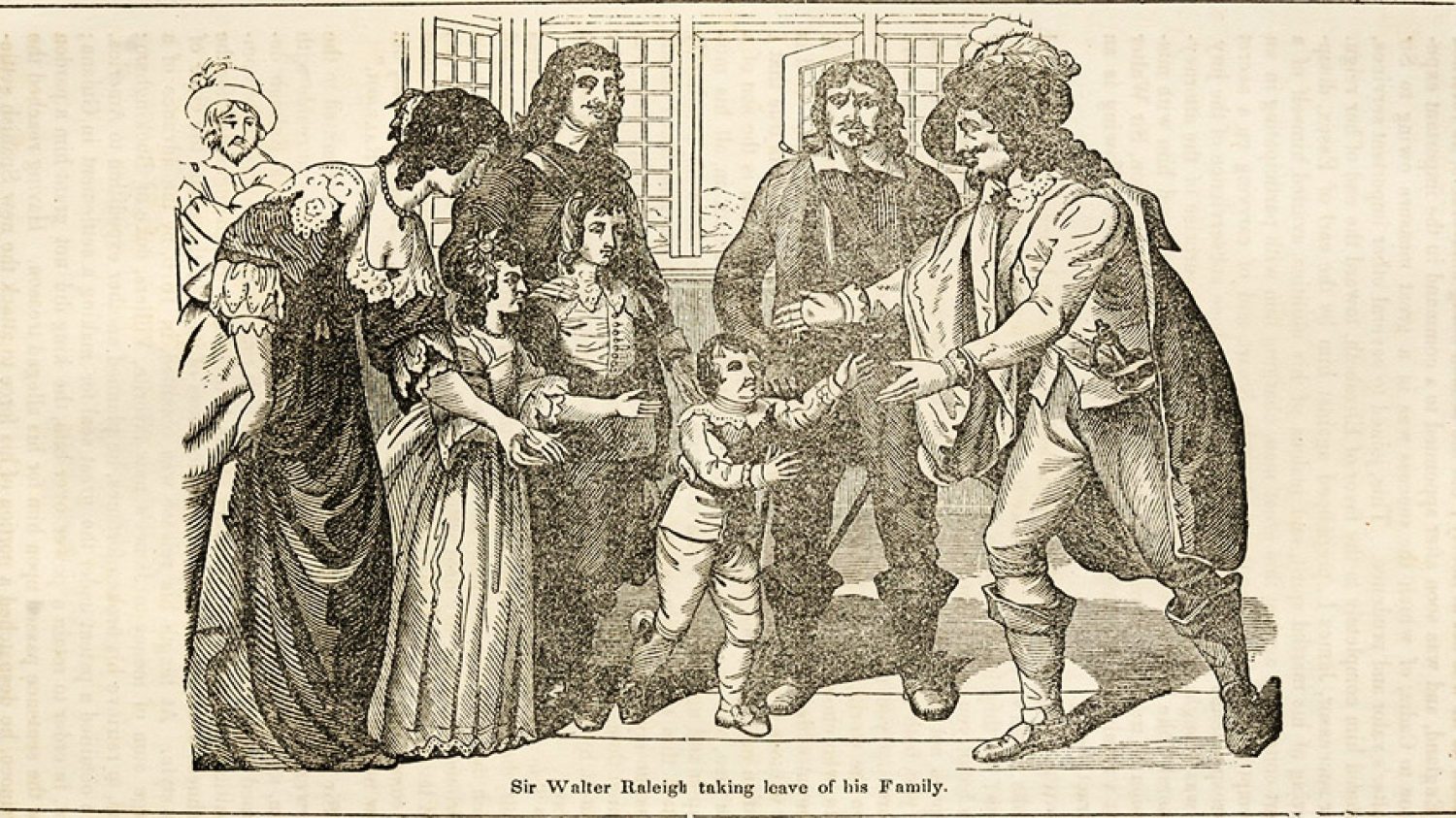 Sir Walter Raleigh taking leave of his family