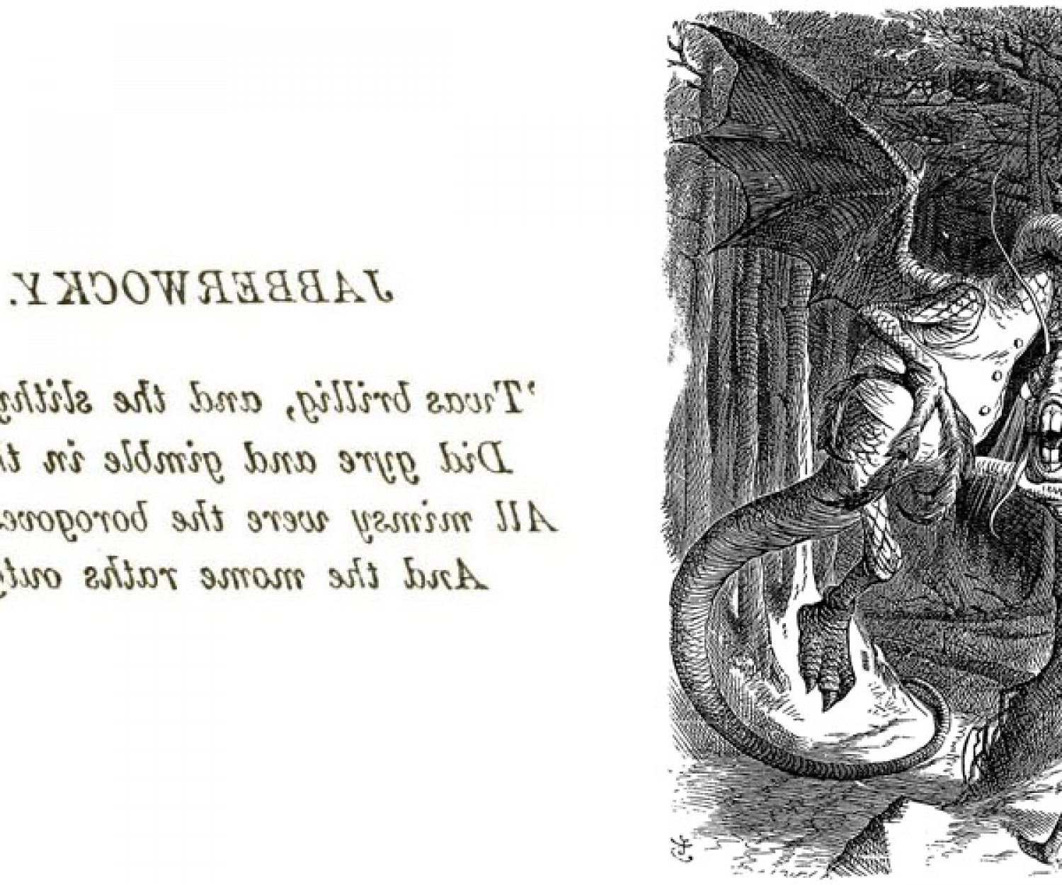 The Jabberwock, as illustrated by John Tenniel