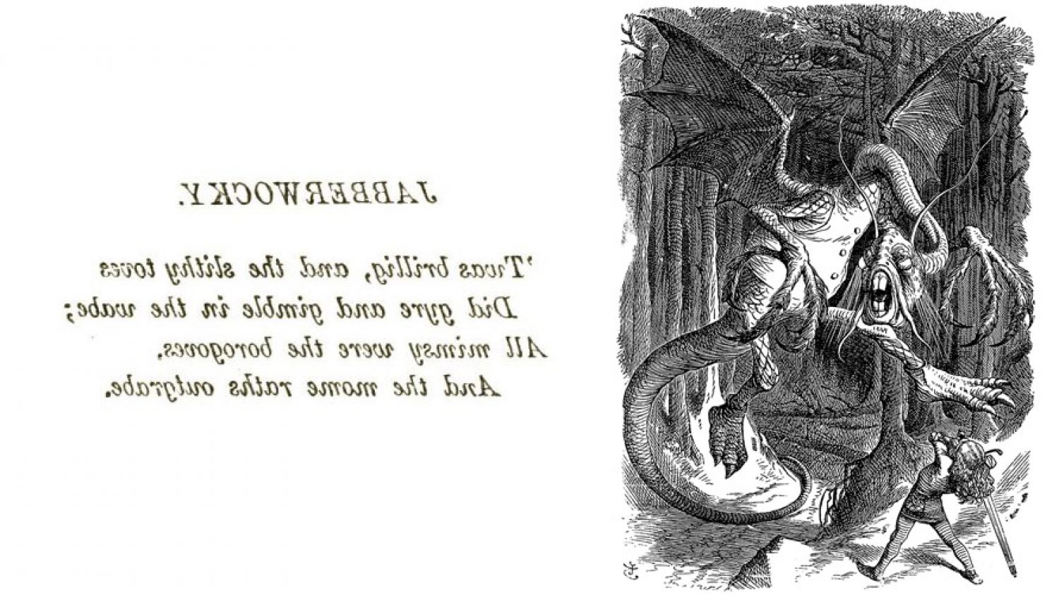 The Jabberwock, as illustrated by John Tenniel