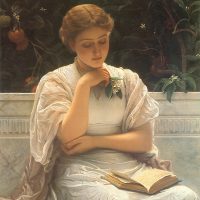 A Girl Reading by Charles Edward Perugini 1878