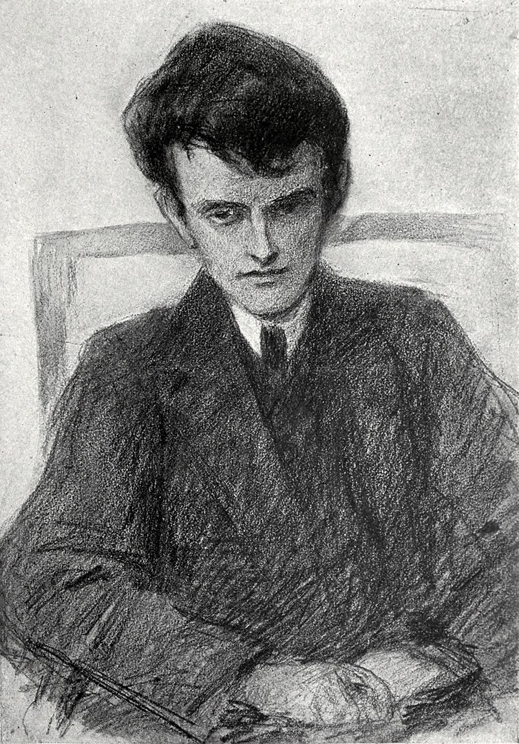 Portrait drawing of Colum by John B. Yeats, 1900s