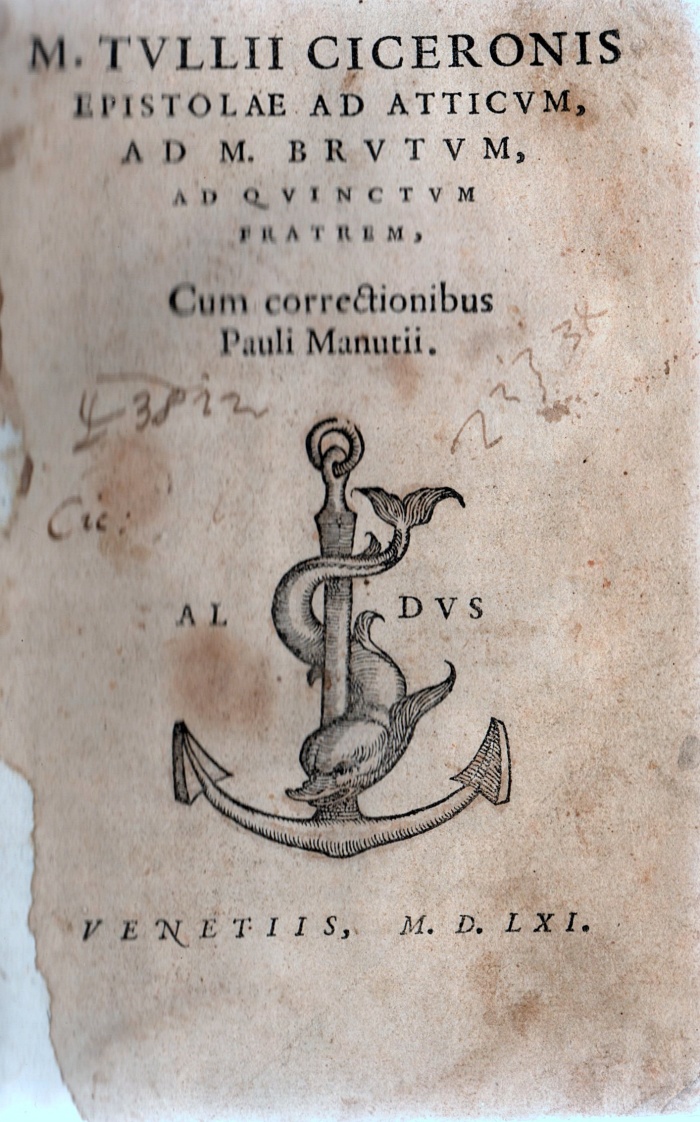 Aldine Cicero title page 1561