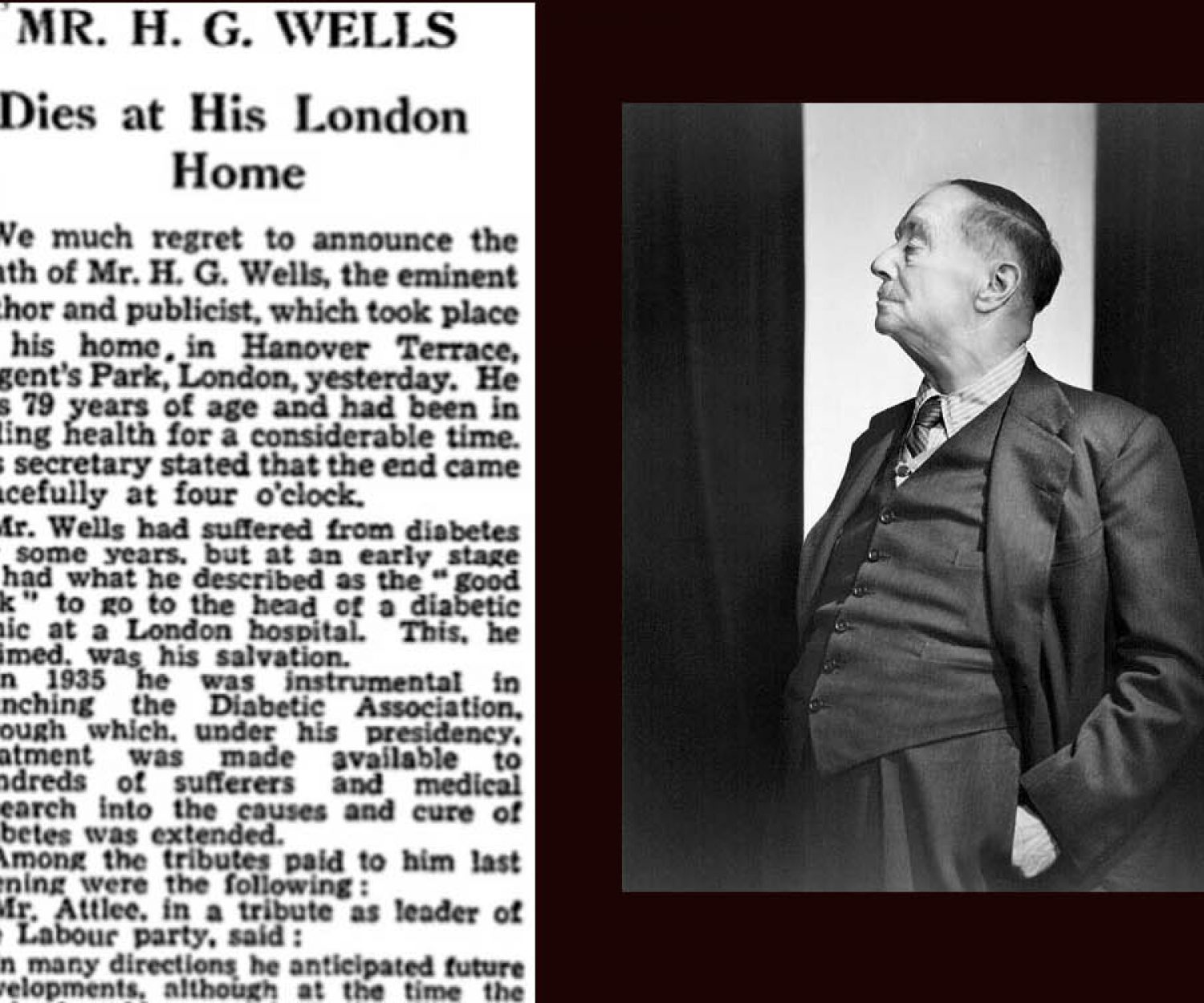 H.G. Wells death notice