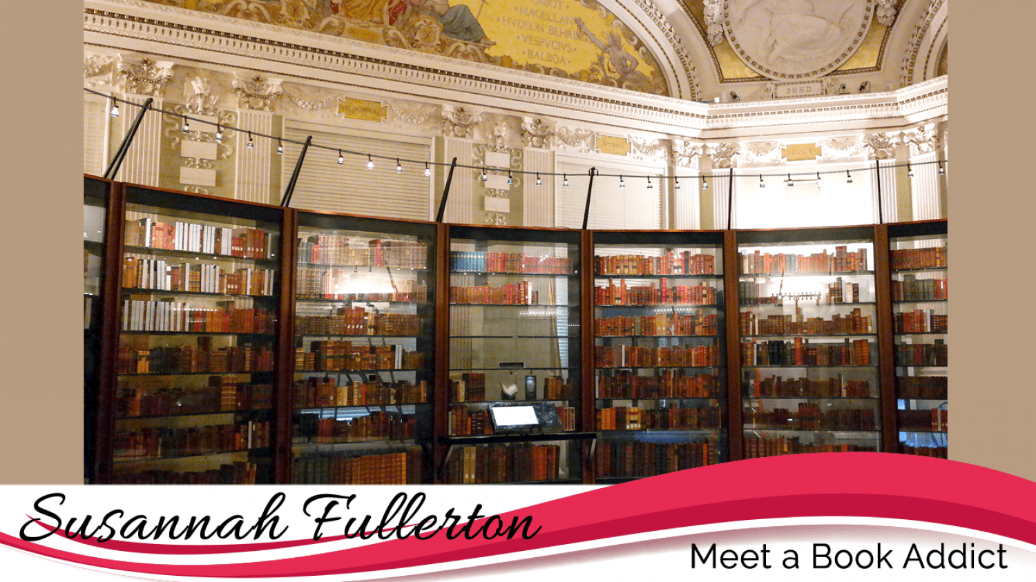 An exhibit featuring Thomas Jefferson's library