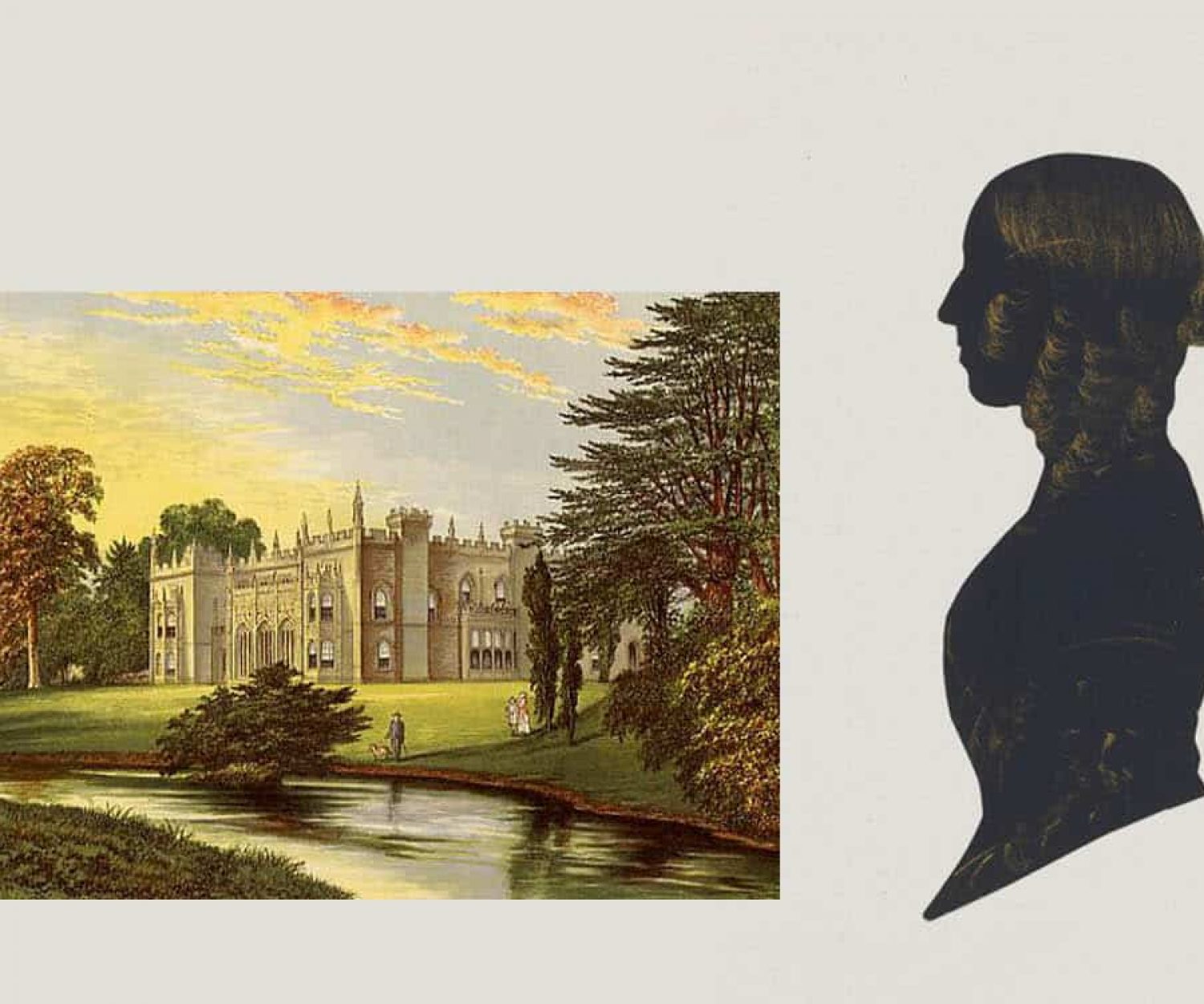 George Eliot silhouette and Arbury Hall