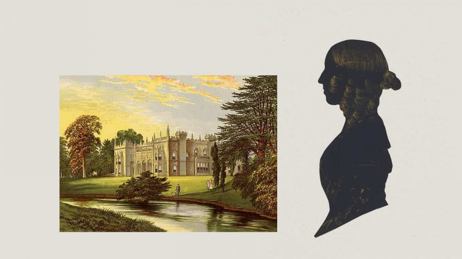 George Eliot silhouette and Arbury Hall