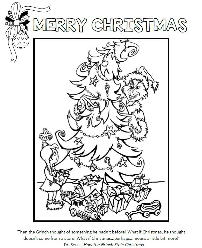 The Grinch Free Colouring Page