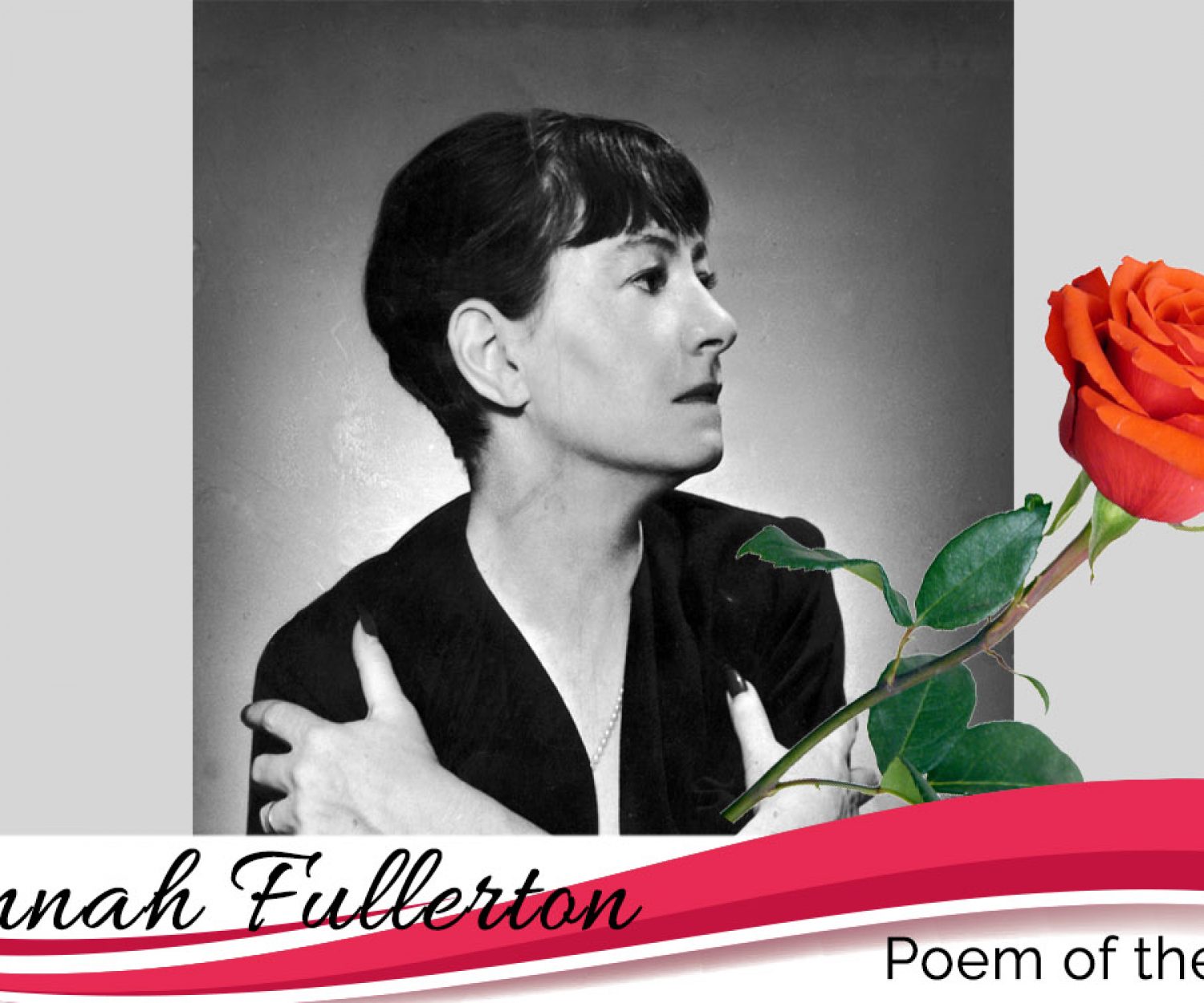 Dorothy Parker with a red rose