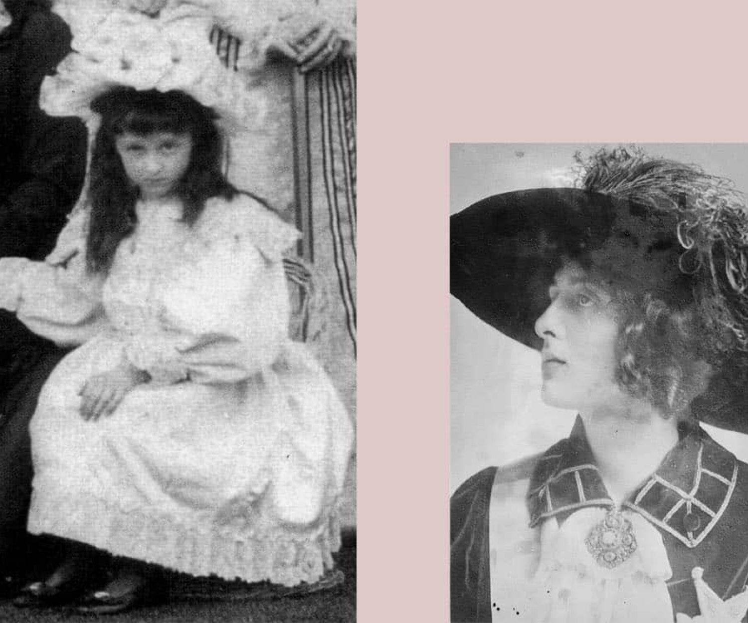 Vita Sackville West as a child and in the year she married