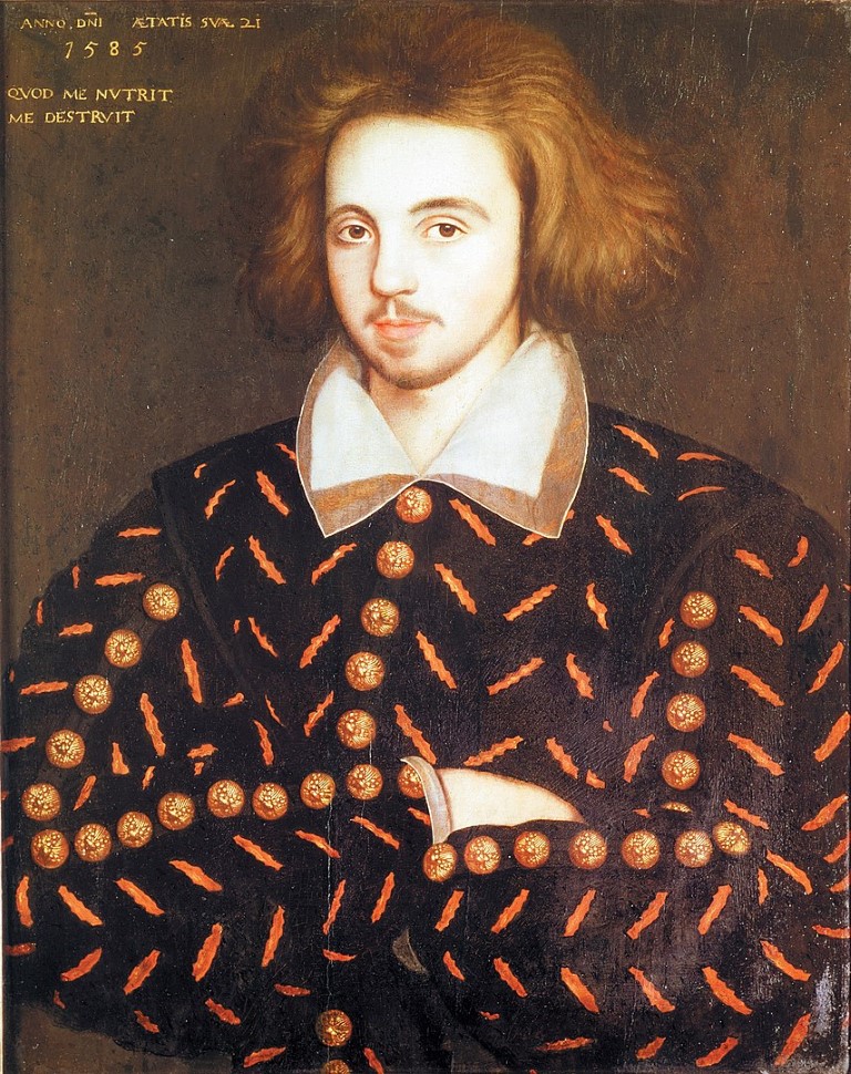 Anonymous portrait, 1585, possibly Christopher Marlowe