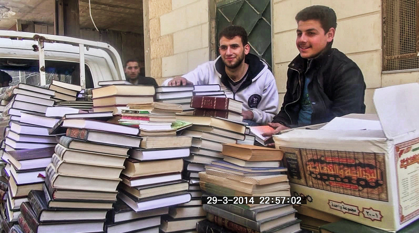 Books rescued for the Daraya Secret Library