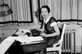Margaret Mitchell at her typewriter