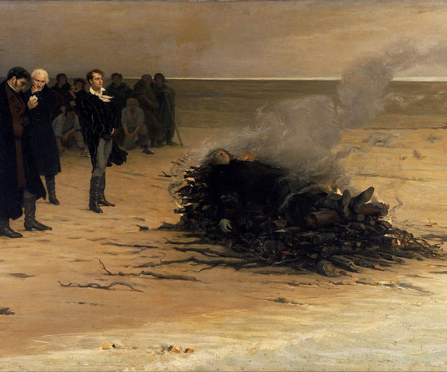 The Funeral of Shelley by Louis Édouard Fournier (1889)