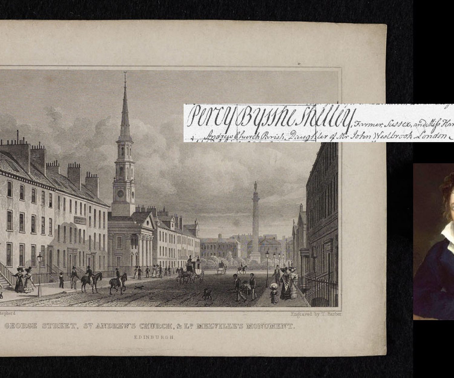 Percy Bysshe Shelley, farmer, Sussex married Harriet Westbrook, St Andrew Church parish, daughter of Mr John Westbrook, London on 28 August 1811