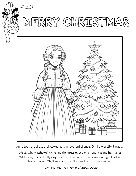 Anne of Green Gables free colouring page