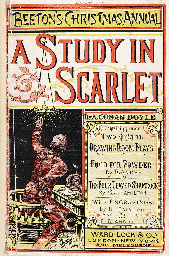 A Study in Scarlet Cover illustration of 'Beeton's Christmas Annual,' 1887