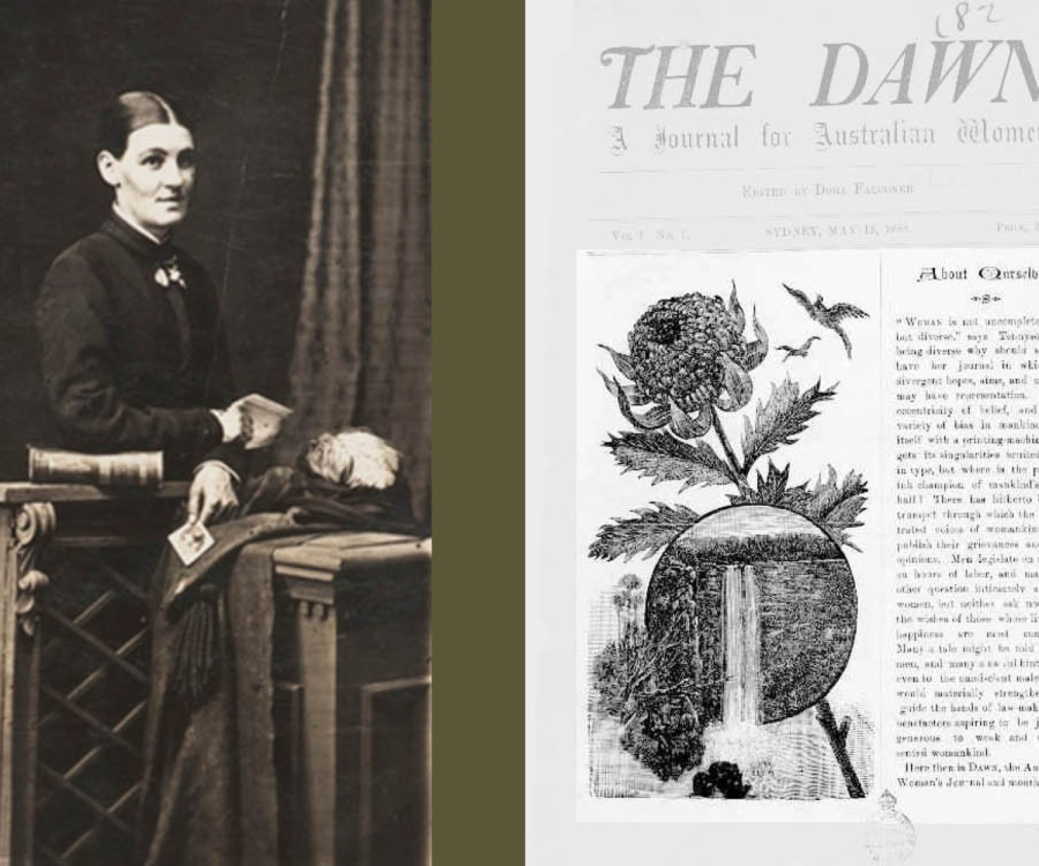 Front cover of the first issue of The Dawn published by Louisa Lawson