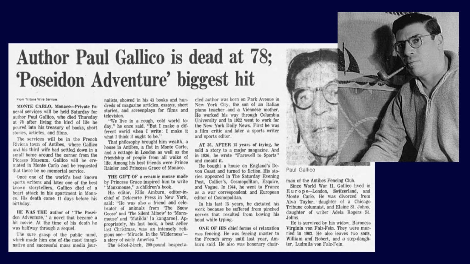 Paul Gallico's death