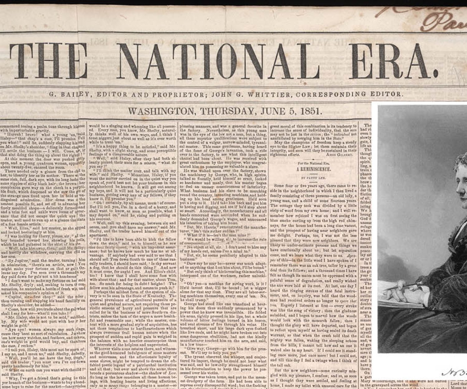 Uncle Tom's Cabin serialised in The National Era