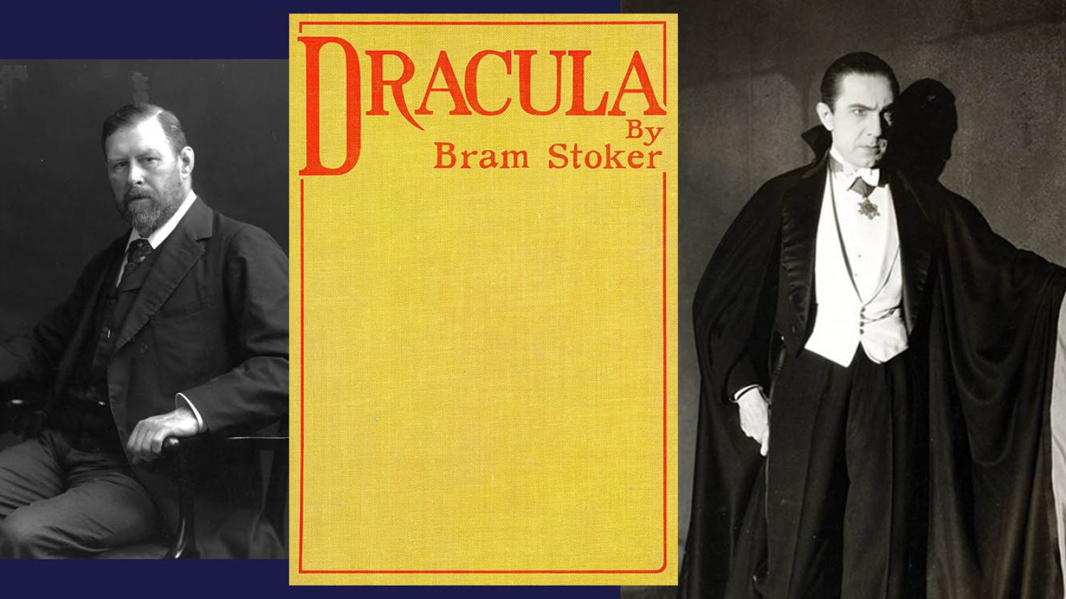 Bela Lugosi as Dracula, 1931, written by Bram Stoker in 1897.