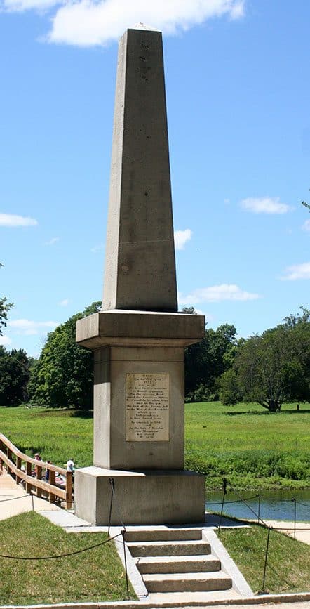 Emerson's "Concord Hymn" was written for the dedication of the memorial of the Battle of Concord.