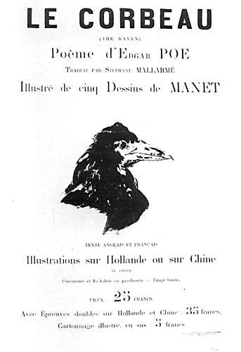 A poster by Édouard Manet, advertising The Raven