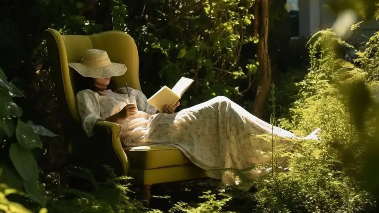 Reading in the shade