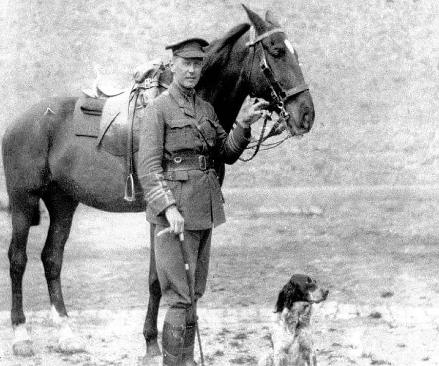 Dr John McCrae with Bonfire, and his dog Bonneau