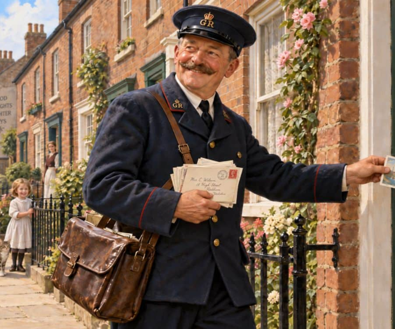 Delivering a postcard