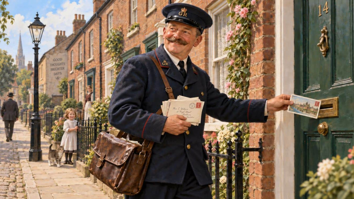 Delivering a postcard